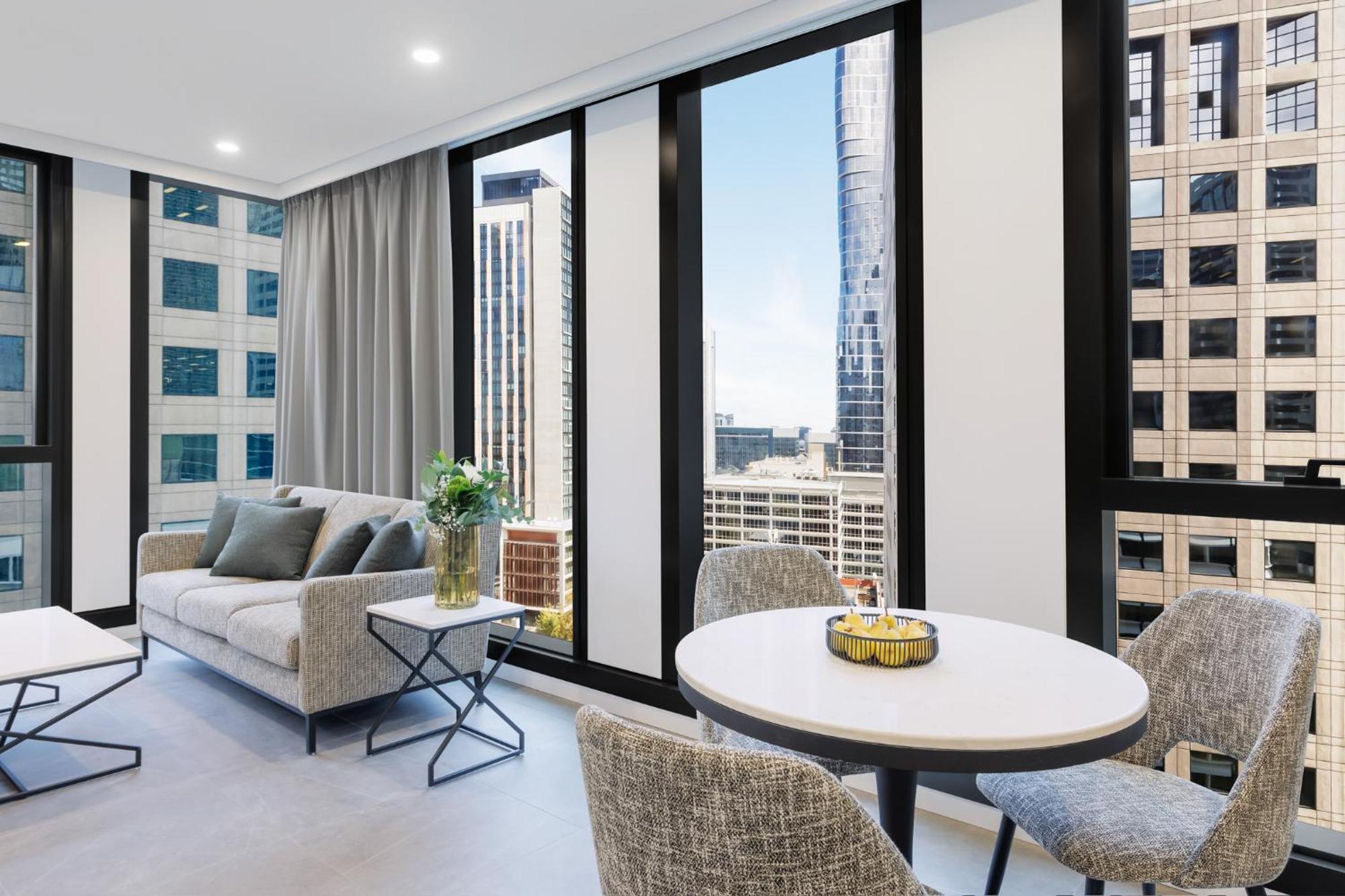 Meriton Suites 멜번 외부 사진 The interior of a typical apartment